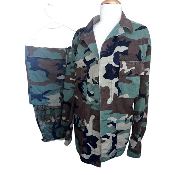 Military Camouflage Set Jacket Medium Tactical Combat & Pant Small BDU - Picture 1 of 12